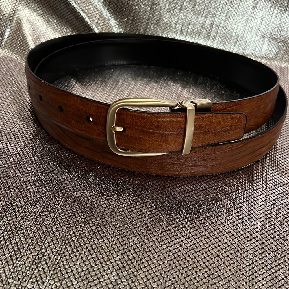 New Mens Reversible Leather Belt Black/Brown 48 holes are 46-50 Canada🇨🇦🤠